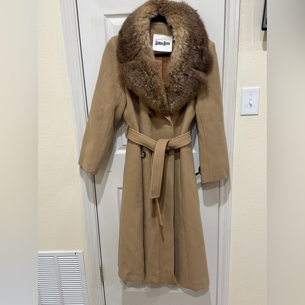 Mr. Fred for Neiman-Marcus vintage wool/fur dress coat